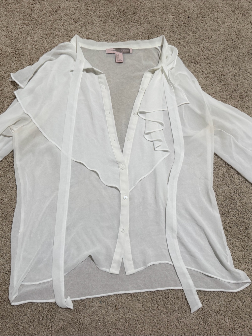 Forever 21 Pink and Gray Logo Tag Top